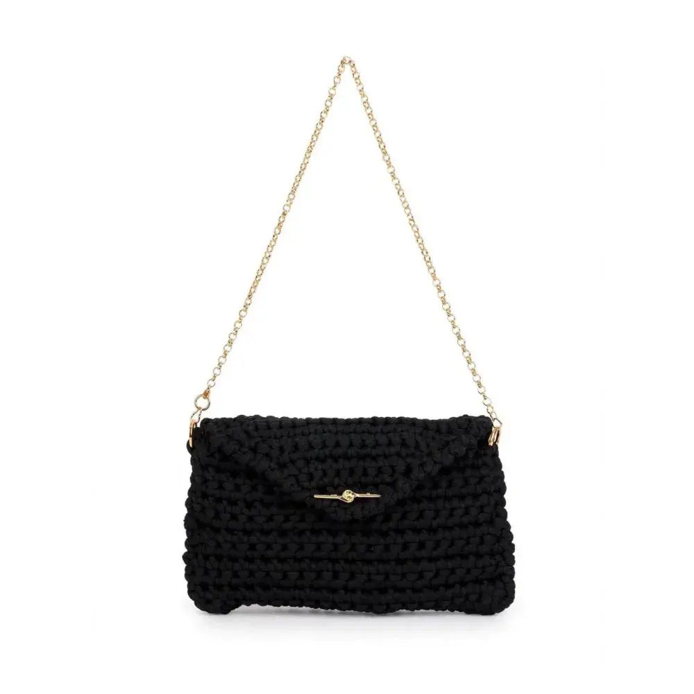 Borsa all’uncinetto collezione Pochette, colore nera