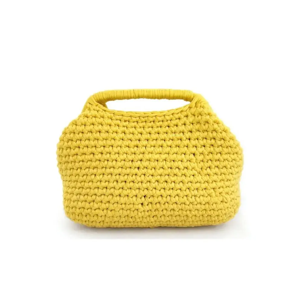 Borsa all’uncinetto collezione Punto, gialla